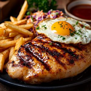 Grilled Chicken with Salad & Fries